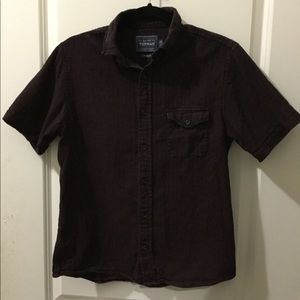 Burgundy short-sleeve button down